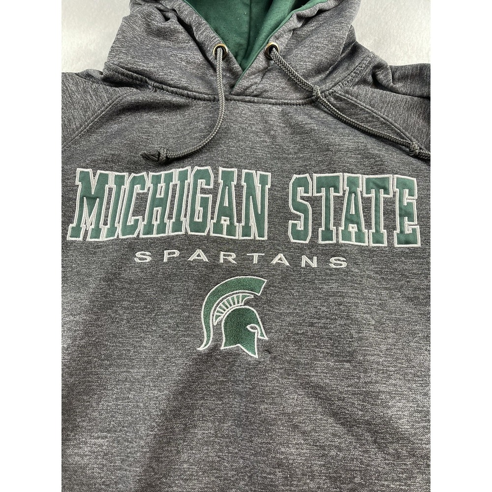Michigan State Spartans Hoodie Size XL Gray Green Colosseum Sweatshirt NCAA